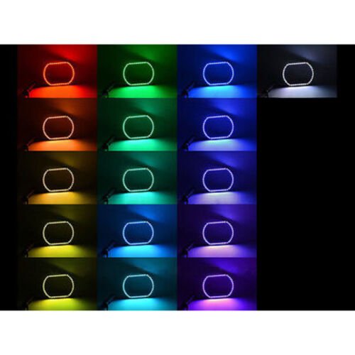 07-14 Chevy Silverado Multi-Color Changing LED Headlight Fog Light Halo Ring Set