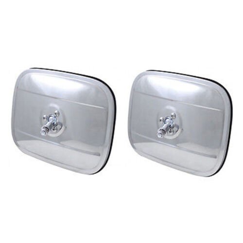 1947-72 6"x8" Stainless Steel Exterior Rectangular Square Rear View Mirror Pair