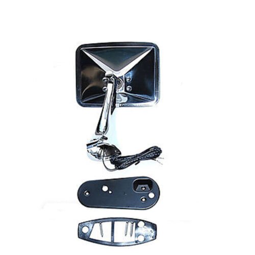 Truck Square Rectangle Chrome Outside Rearview LED Turn Signal LH Door Mirror