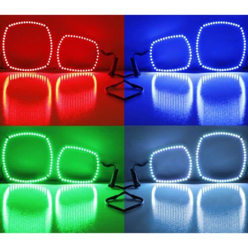 Multi-Color LED RGB Headlight Halo Ring BLUETOOTH Set For 2011-14 Dodge Charger