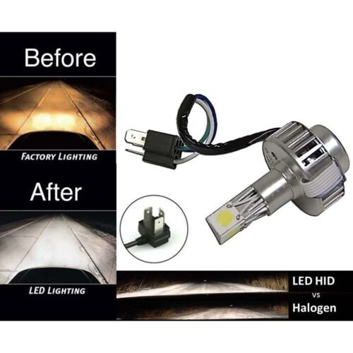 5-3/4" IR RGB SMD Color Change Halo Angel Eye H4 6000K LED Motorcycle Headlight