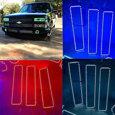 88-98 Chevy GMC Truck Color Changing LED RGB Lower Headlight Halo Ring BLUETOOTH