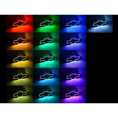 Chevy Bowtie Emblem Multi-Color Changing LED Shift RGB Halo Ring Set Chevrolet