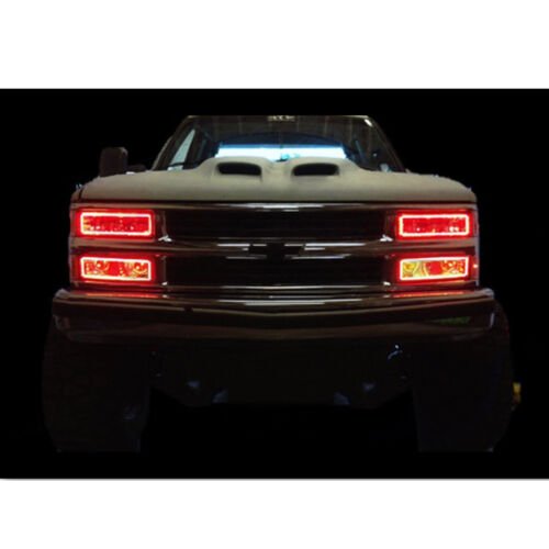 Chevy Bowtie Emblem Multi-Color Changing LED Shift RGB Halo Ring Set Chevrolet