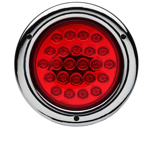 (2) 4" Round Work Truck Trailer Rv Brake Tail Light Turn Signal Red Led Light CH