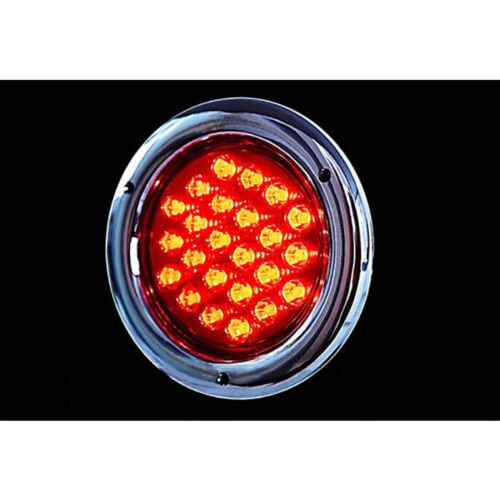 (2) 4" Round Work Truck Trailer Rv Brake Tail Light Turn Signal Red Led Light CH