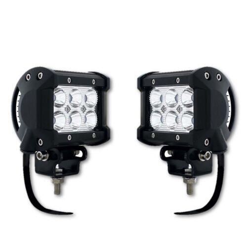 4" 6-LED 6K Square Pod Cube Spot Light ATV Work Truck Grill Bumper Off Road Pair