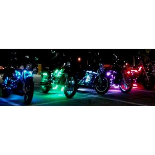 10Pc Motorcycle RGB/Red/Green/Blue/Yellow Glow Lights Flexible LED Strips Kit