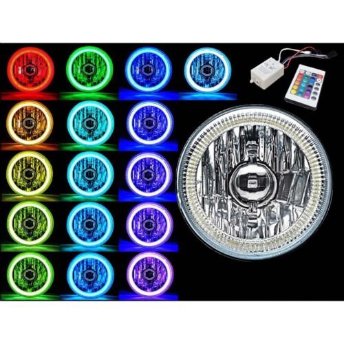 (1) 5-3/4 RGB SMD LED Multi-Color Change Halo Shift Angel Eye Headlamp Headlight