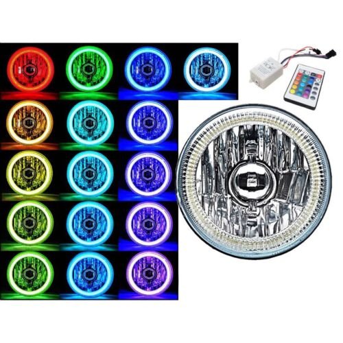 (1) 5-3/4 RGB SMD LED Multi-Color Change Halo Shift Angel Eye Headlamp Headlight