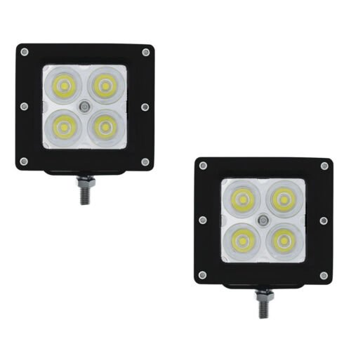 3" LED Square Pod Spot Light ATV Boat Truck Grill Bumper Off Road Pair Fits Jeep