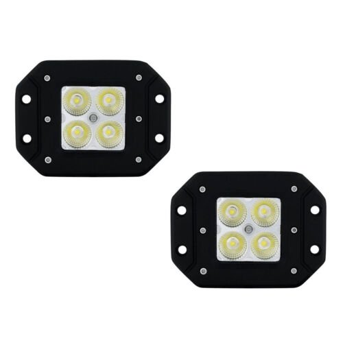 3" LED Square Pod Flush Mount Flood Light Boat Truck Grill Bumper Off Road Pair