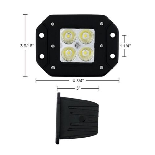 3" LED Square Pod Flush Mount Flood Light Boat Work Truck Grill Bumper Off Road