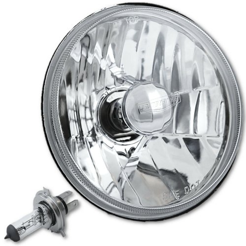 5-3/4" Motorcycle Crystal Clear Halogen Headlight Metal Headlamp 60W Light Bulb