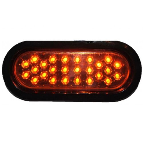 (1) 6" Work Truck Box Trailer Rv Brake Tail Park Turn Signal Lights Amber 26-Led