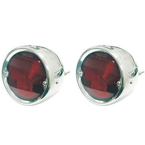 55-56-57-58-59 Chevy Truck Tail Light Lens & Stainless Steel Housing Bezel Pair