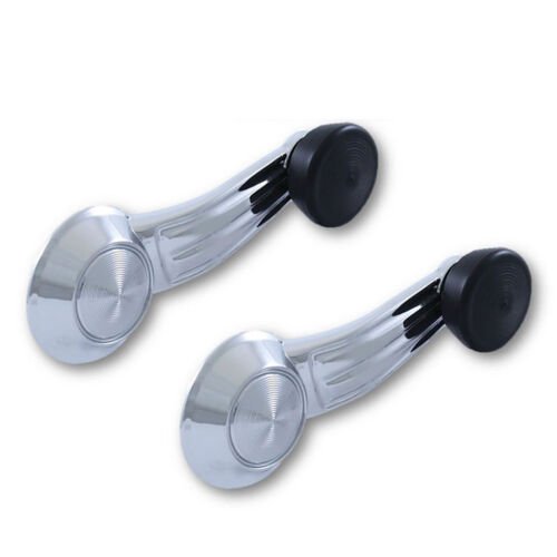 67-72 Chevy & GMC Truck Chrome Interior Window Crank Handle w/ Black Knob Pair