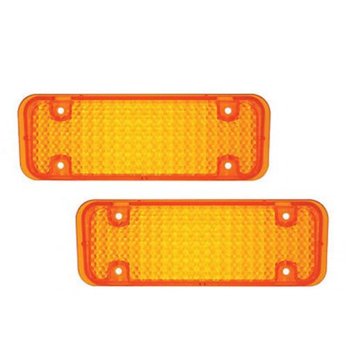 71-72 Chevy & GMC C/K Pickup Truck Amber Park Parking Light Lamp Lens Pair