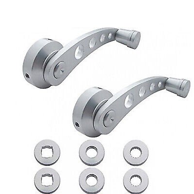 Interior Brushed Aluminum Billet Window Cranks Handle Pair For Dodge Truck