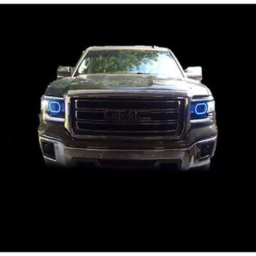 14-16 GMC Sierra Multi-Color Changing LED RGB Headlight Halo Rings BLUETOOTH Set