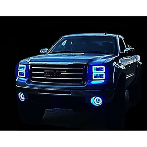 14-16 GMC Sierra Multi-Color Changing LED RGB Headlight Halo Rings BLUETOOTH Set