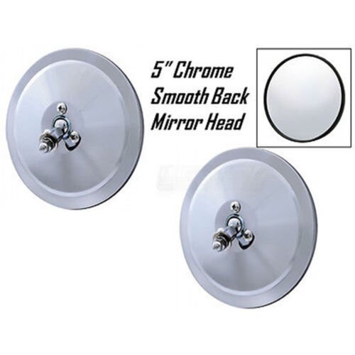 1947-1972 Chevy Truck 5" Chrome Smooth Exterior Door Round Rear View Mirror PAIR