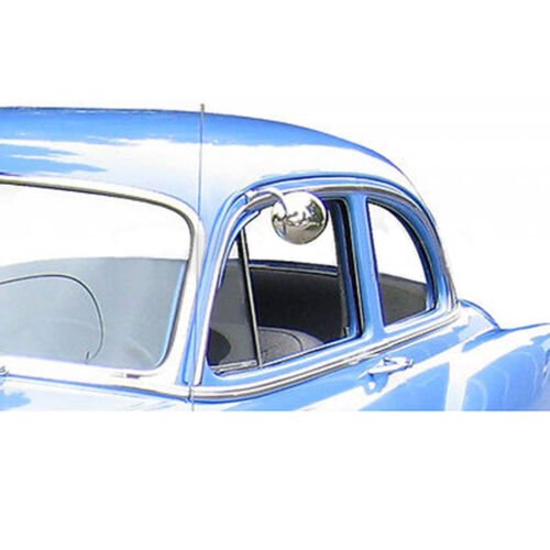 3" Chrome CONVEX Curved Arm Peep Side Door Glass Mirror Outside Rear View Pair