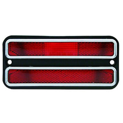 68-72 Chevy GMC Truck Rear Red Side Marker Light Lamp w/ Chrome Trim & Gasket