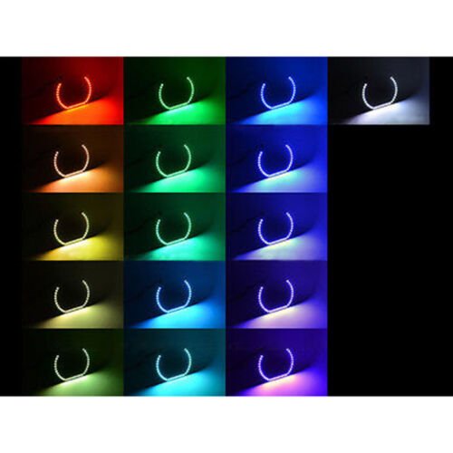 99-02 Chevy Silverado Multi-Color Changing LED RGB Headlight Halo Ring M7 Set