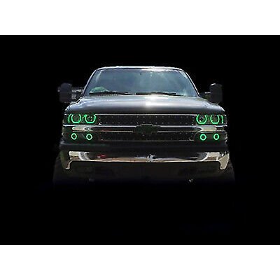 99-02 Chevy Silverado Multi-Color Changing Shift LED RGB Headlight Halo Ring Set