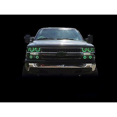 99-02 Chevy Silverado Multi-Color LED RGB SMD Headlight Halo Ring BLUETOOTH Set