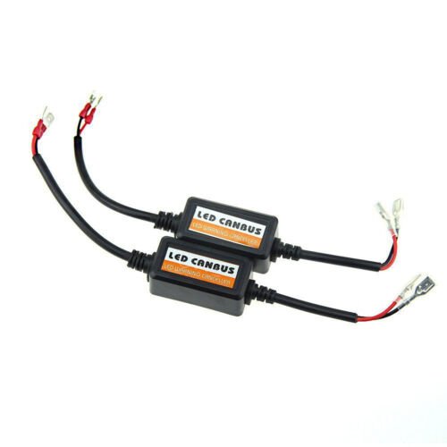 H1 LED Error Canceler Anti No Flicker Capacitor Headlight Canbus Fix Plug Pair