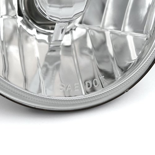 5-3/4" Crystal Clear Glass Metal Headlight 6k LED HID H4 Light Bulb Headlamp Set