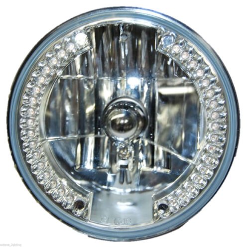 7" Halogen Crystal Clear White Turn Signal Halo Headlight Fits Harley Motorcycle