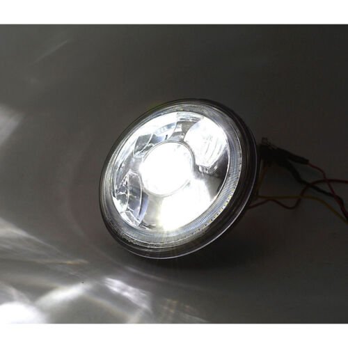 7" LED Projector White Amber Halo Ring Light Bulb Headlight Harley Motorcycle