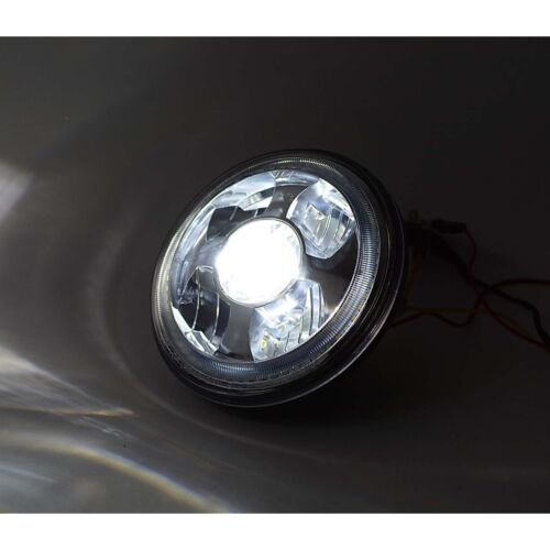 7" LED White Amber Halo Ring Angel Eyes Projector Headlamp Headlight Pair