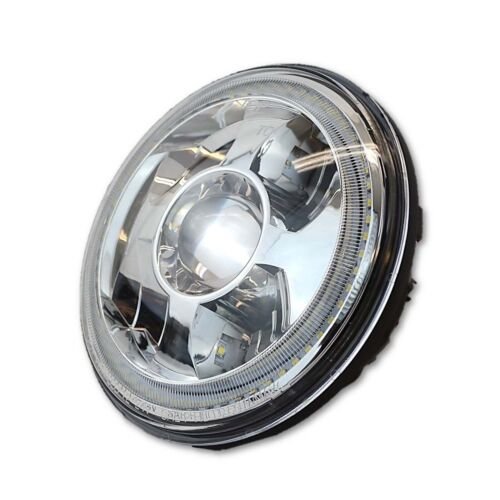 7" LED White Amber Halo Ring Angel Eyes Projector Headlamp Headlight Pair