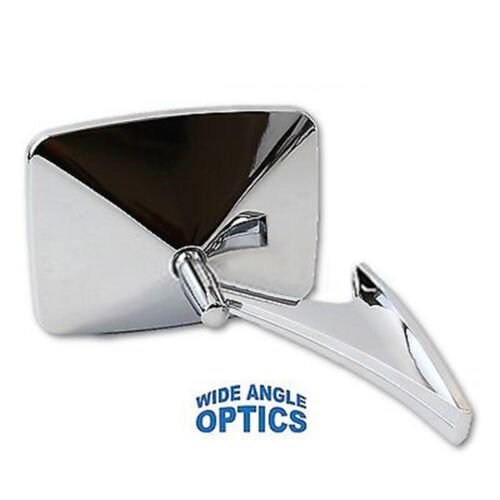 73-91 Chevy Truck Chrome Outside Rectangle Convex Rear View Door Mirrors Pair