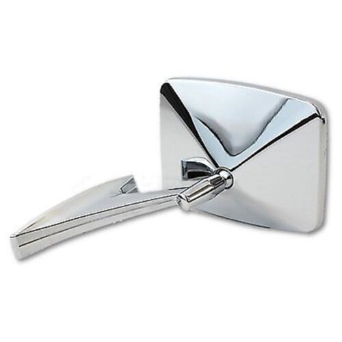 73-91 Chevy Truck Chrome Outside Rectangle Convex Rear View Door Mirrors Pair