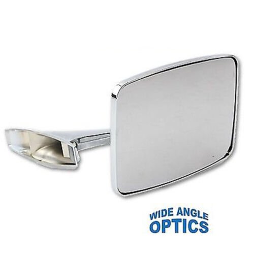 73-91 Chevy Truck Chrome Outside Rectangle Convex Rear View Door Mirrors Pair