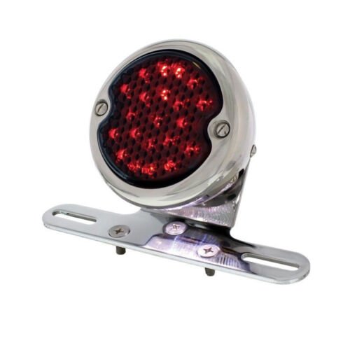 LED Motorcycle Bobber Style Smoke Lens Tail & License Light Fender Mount Chrome