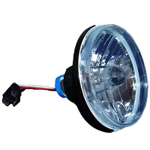 5-3/4" Motorcycle Crystal Halogen Metal Headlight H4 Headlamp 60/55W For: Harley