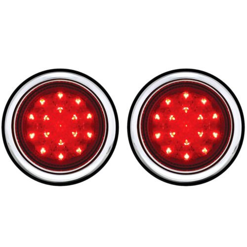 3-3/4" LED Flush Mount Truck Brake Tail Light Turn Signal Light & Flasher Pair