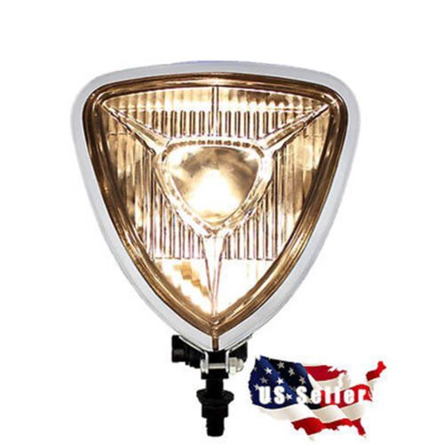 Chrome 4-1/2" Motorcycle Black Flat Back Headlight Lamp Bulb Bucket Assembly