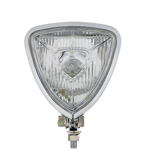 Chrome 4-1/2" Motorcycle Flat Back Headlight Lamp Bulb Bucket Wiring Assembly