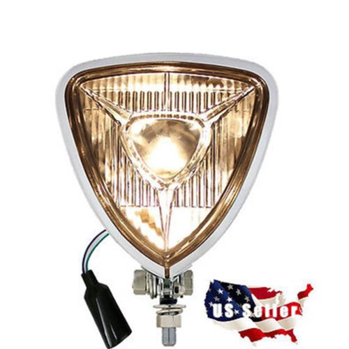 Chrome 4-1/2" Motorcycle Round Back Headlight Lamp Bulb Socket Bucket Assembly