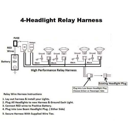 H4 9005/9006 Headlight Headlamp Relay Harness Wiring 12v Kit