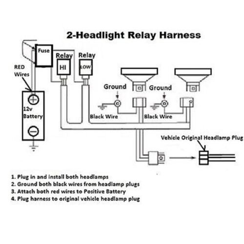 9007/9004 Headlight Headlamp Relay Harness Wire Plugs Wiring 12v Kit