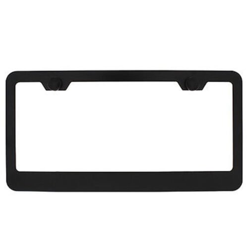 Black Metal Two Hole Car Truck Universal License Plate Frame Pair w/ Screws Kit