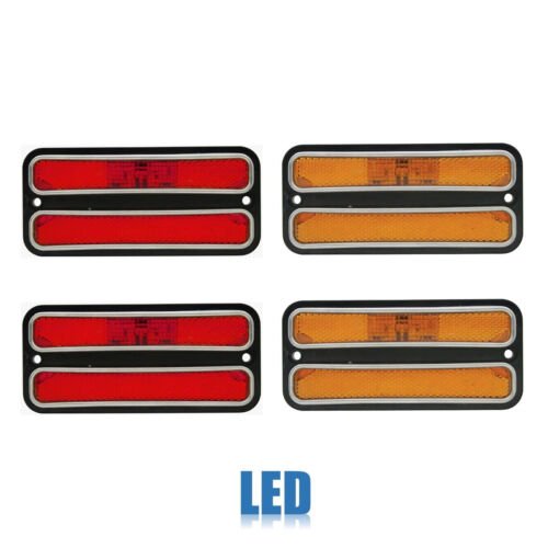 71-72 Chevy & GMC Truck LED SEQUENTIAL Red & Amber Lenses w/ Door Mirror Set NH